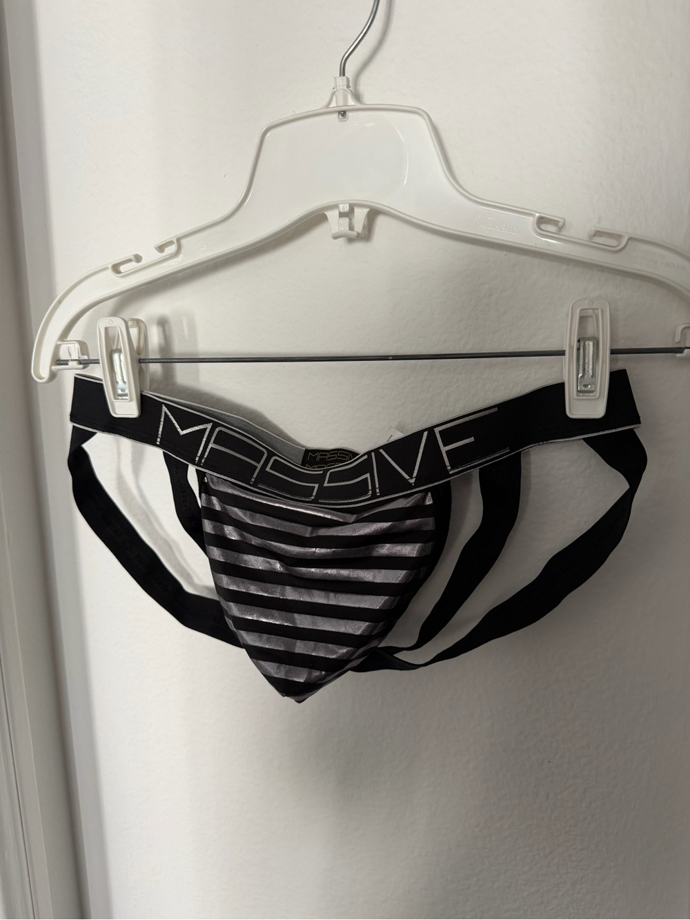 Andrew Christian Black & Gray Striped Jock